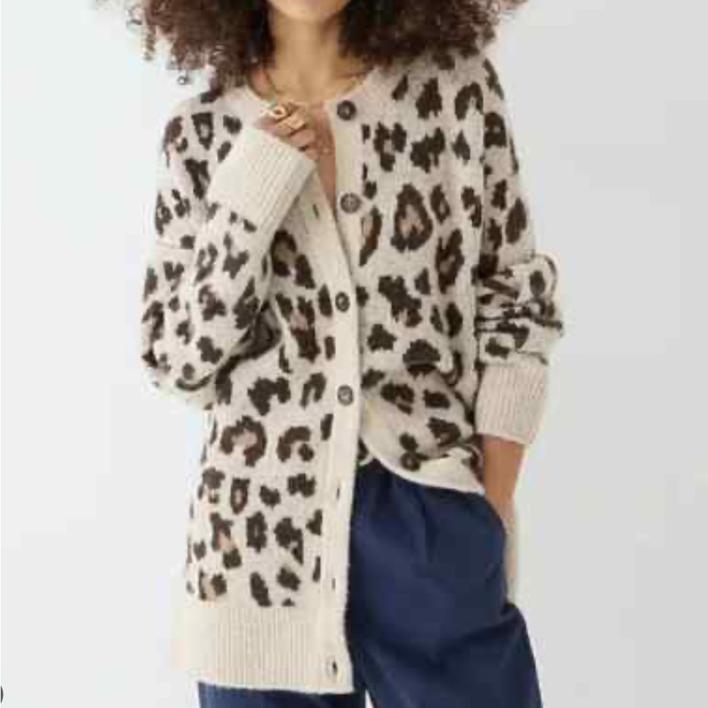 J. Crew Oversized Cardigan inspired layering piece Leopard Print❤️